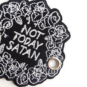 2/$18 Not Today Satan roller skate shoelace lock patch charm